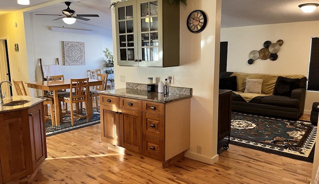 Newly remodeled home with a Barnwood rustic siding and an updated clean interior