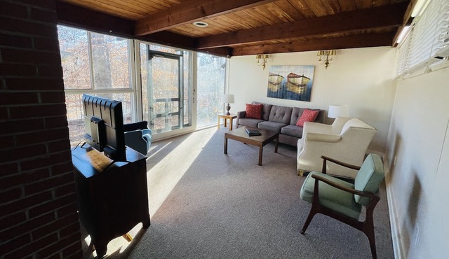 Escape to our cozy cottages nestled in Tanglewood Park's peaceful woods