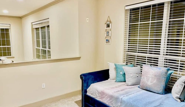 Luxurious private bedroom & full bath awaits you with soaking tubs, pool, gym…