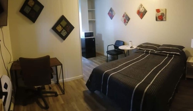 Affordable cozy room meets unbeatable convenience.