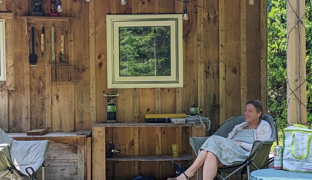 off-grid cabin in the woods on the Bruce Peninsula, Lake Huron side.