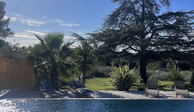 Typical villa in Provence on the top of the hill hidden in a beautiful forrest
