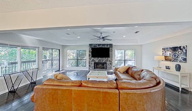 Gorgeous pond view home with two porches, streaming, & W/D - great location