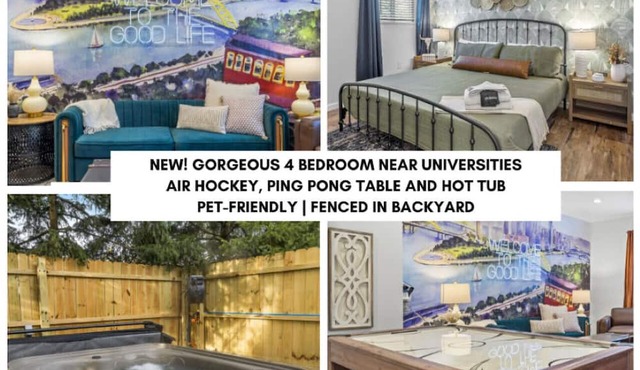 New! Gorgeous 4 bedroom, near universities + Hot Tub
