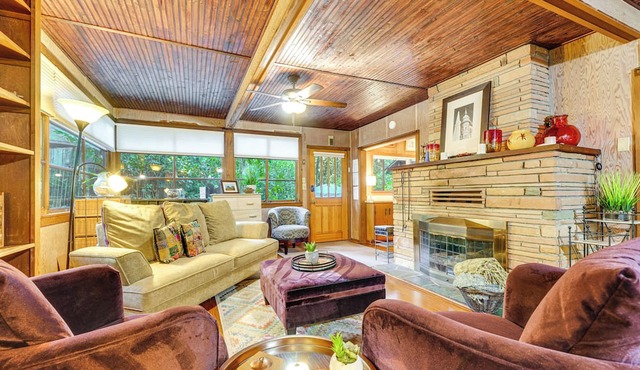 13 Mi to Beach! 'Forest Brook' Creekfront Cabin