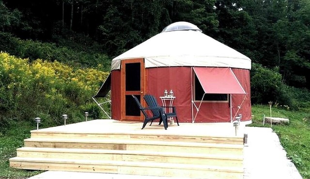 Modern Countryside Yurt Rental in Waterville, Upstate New York