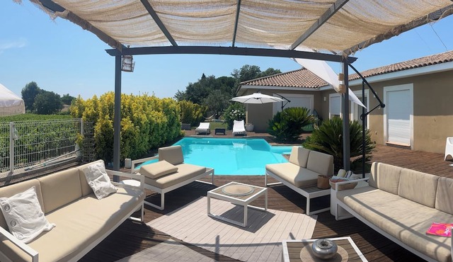 Contemporary villa with swimming pool in the south of France near the sea