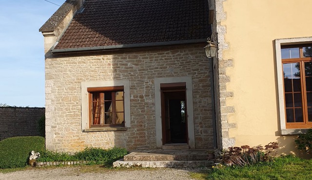 Burgundy stone house
