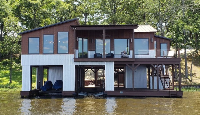 Incredible boathouse built on top of the beautiful Lake Tyler!